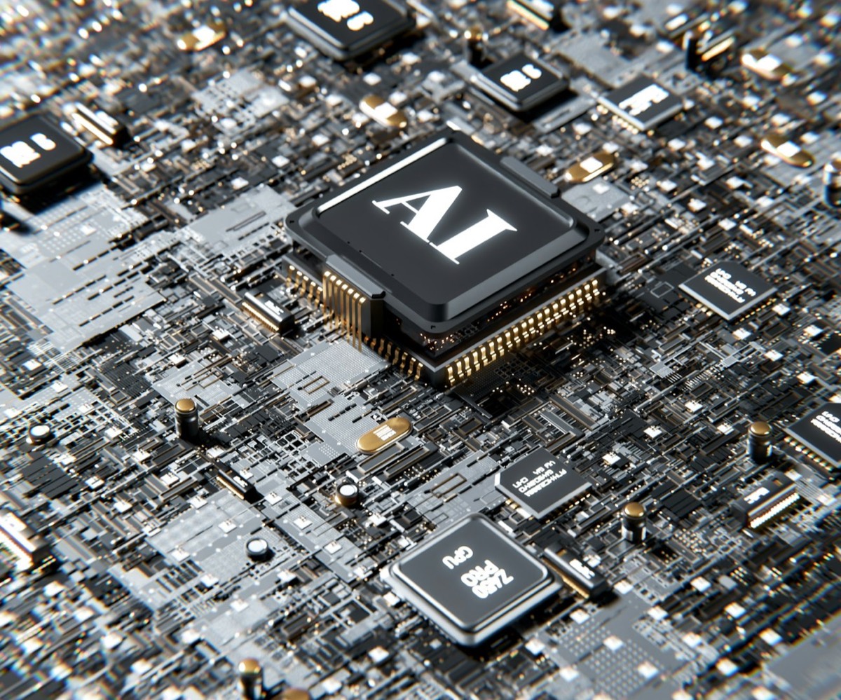 Puce d'intelligence artificielle sur un circuit imprimé, l'IA au service de la production événementielle